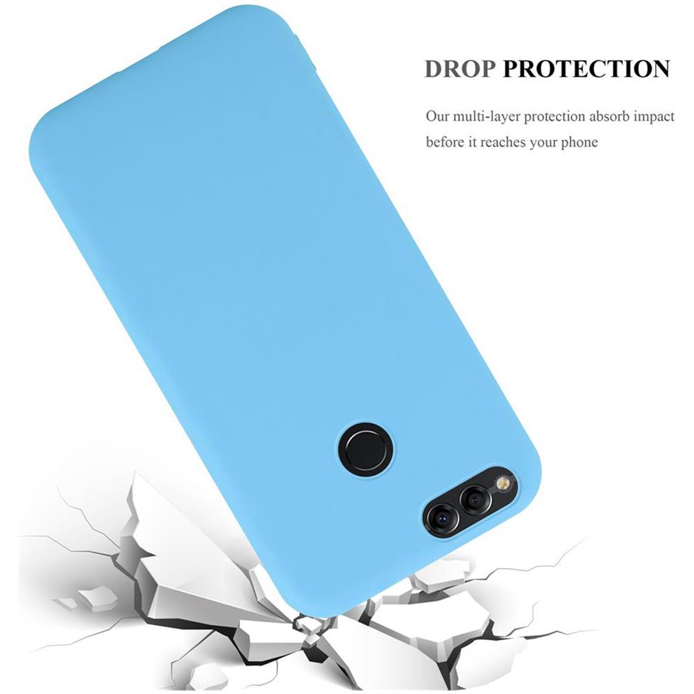 Custodia Compatibile Con Honor 7x In Candy Blu - Coperchio Protettivo In Silicone Tpu Flessibile - Foto 8