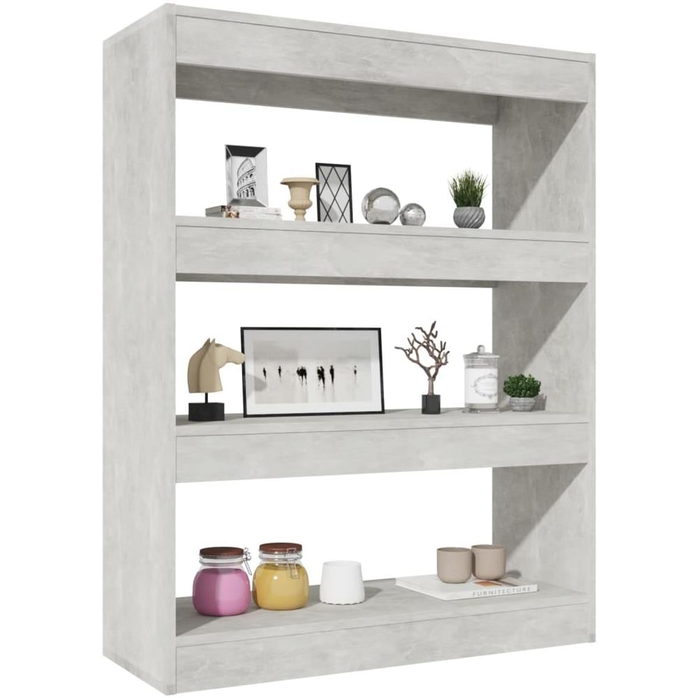 Libreria / divisorio Grigio Cemento 80x30x103cm Legno Multistrato - Foto 3