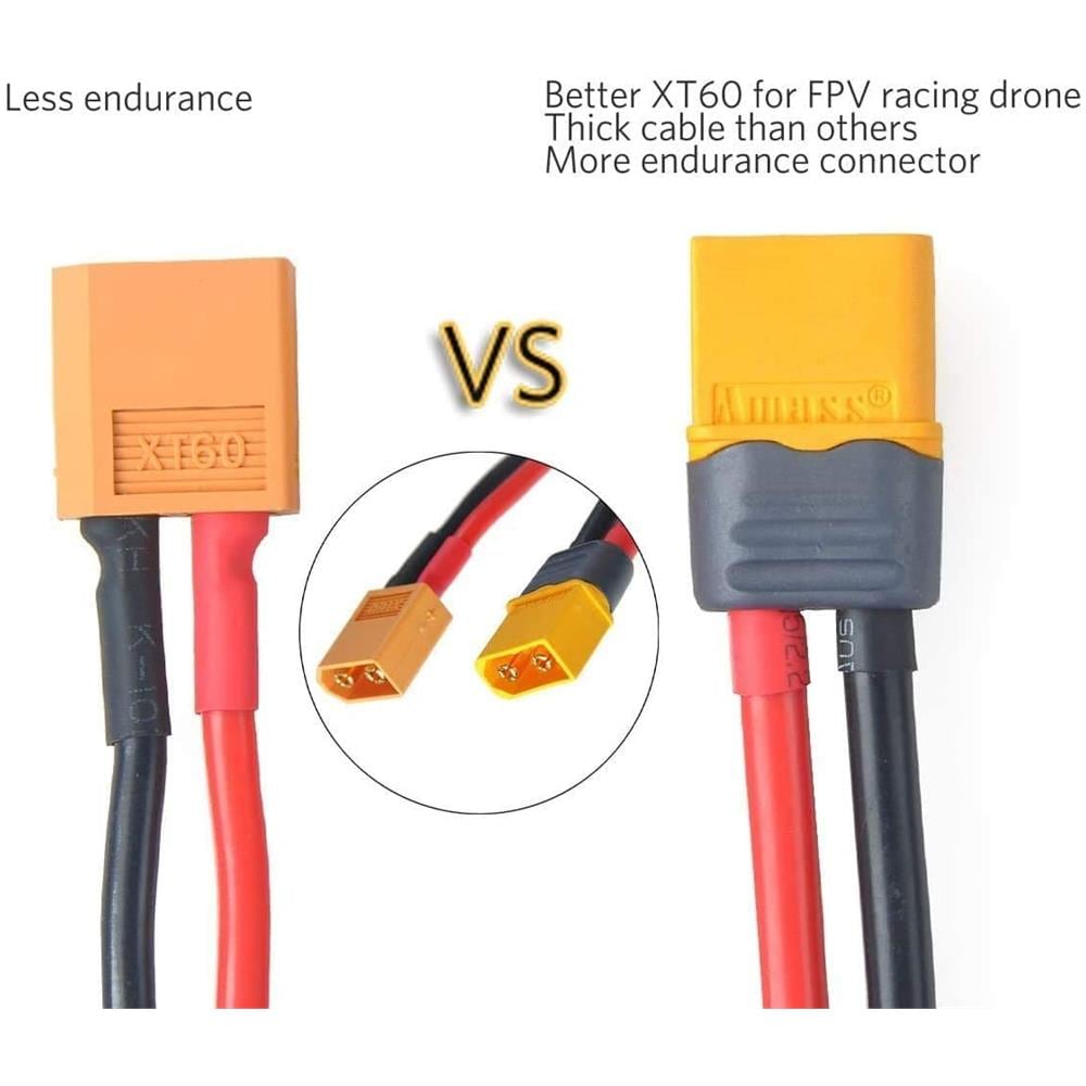 2 Paia Xt60 Connettore Maschio Femmina Con Connettore Di Alloggiamento Guaina Con Cavo Di Silicone 150mm 12awg Per Batteria Lipo Fpv Drone - Foto 2