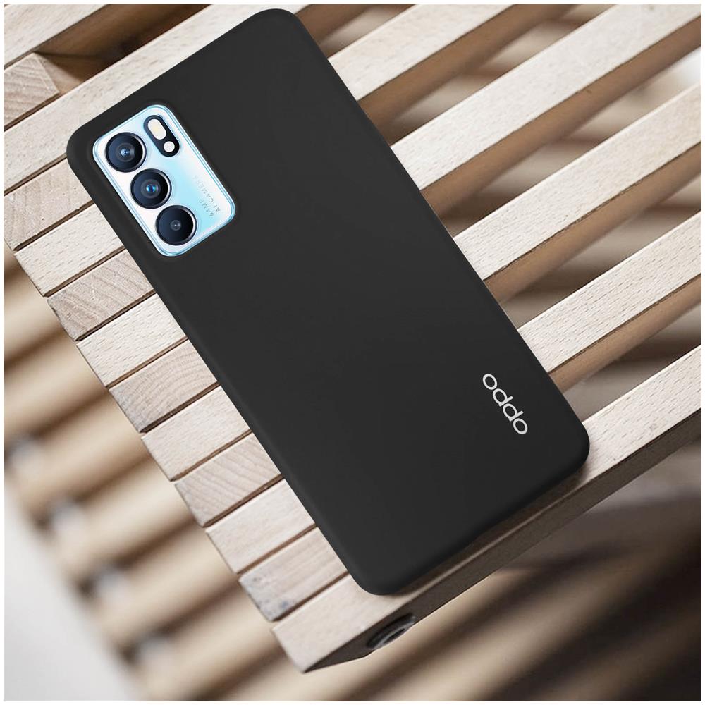 Cover Originale Reno 6 5g Semi-rigida Soft-touch Finitura Mat Nera - Foto 2