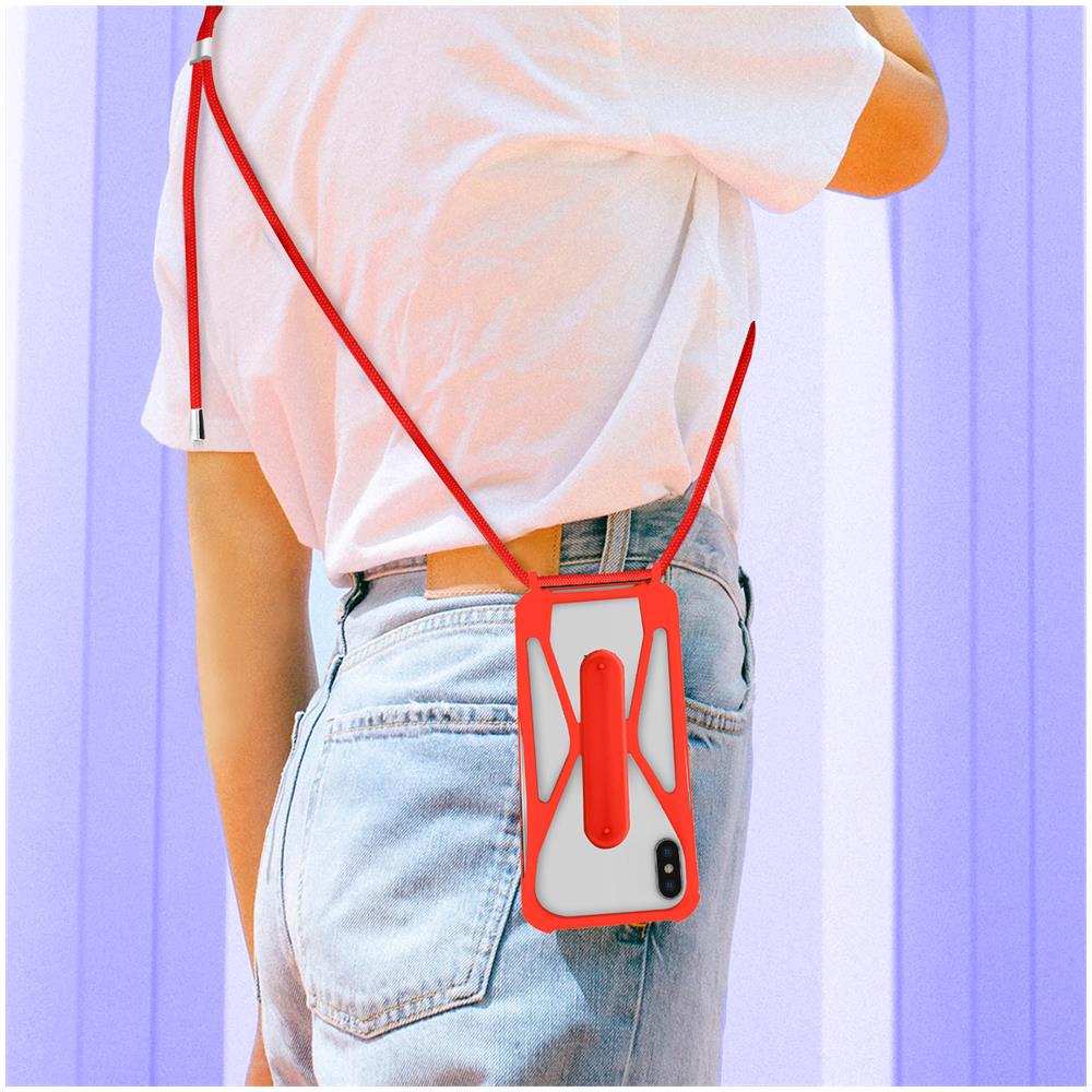 Cover Universale Smartphone Con Cordino, Angoli Bumper E Cavalletto Rossa - Foto 5