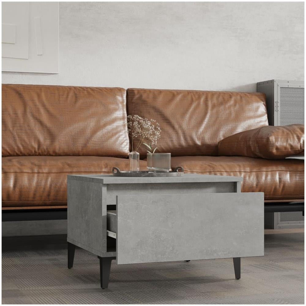 Tavolino Grigio Cemento 50x46x35 Cm In Legno Multistrato - Foto 3