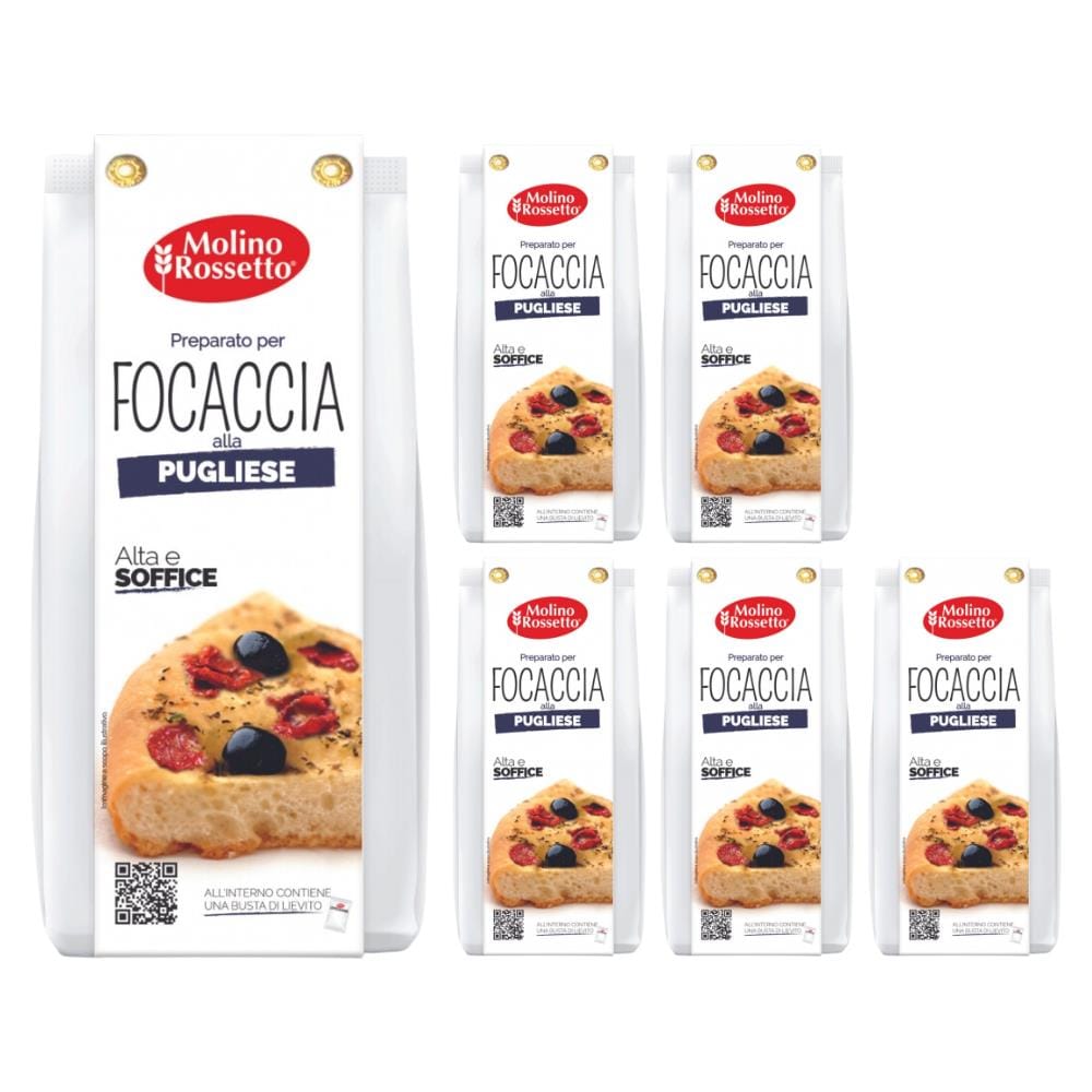Molino Rossetto Preparato Per Focaccia Pugliese 6 Confezioni 500 Grammi - Foto 1
