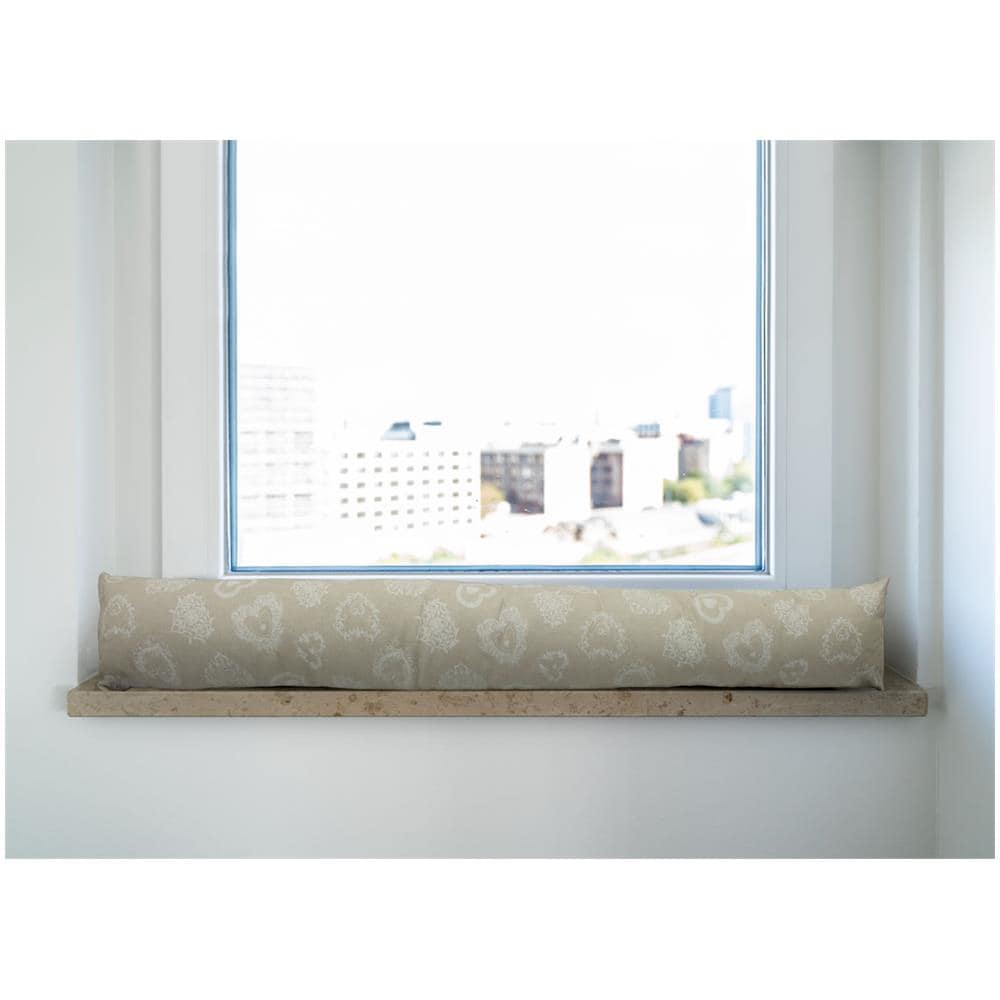 Paraspiffero Decorativo Salsicciotto Porta Finestra Sfoderabile Cuore Bianco 110cm - Foto 2