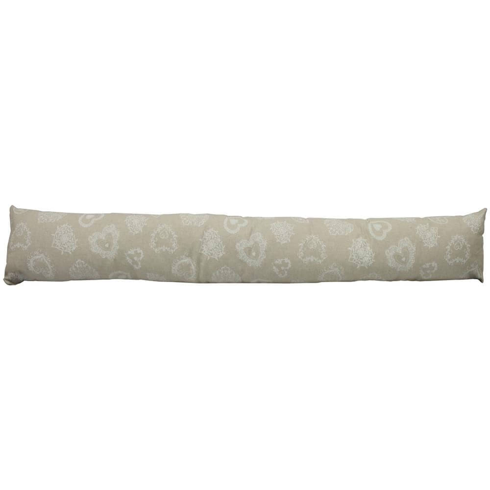 Paraspiffero Decorativo Salsicciotto Porta Finestra Sfoderabile Cuore Bianco 110cm - Foto 1