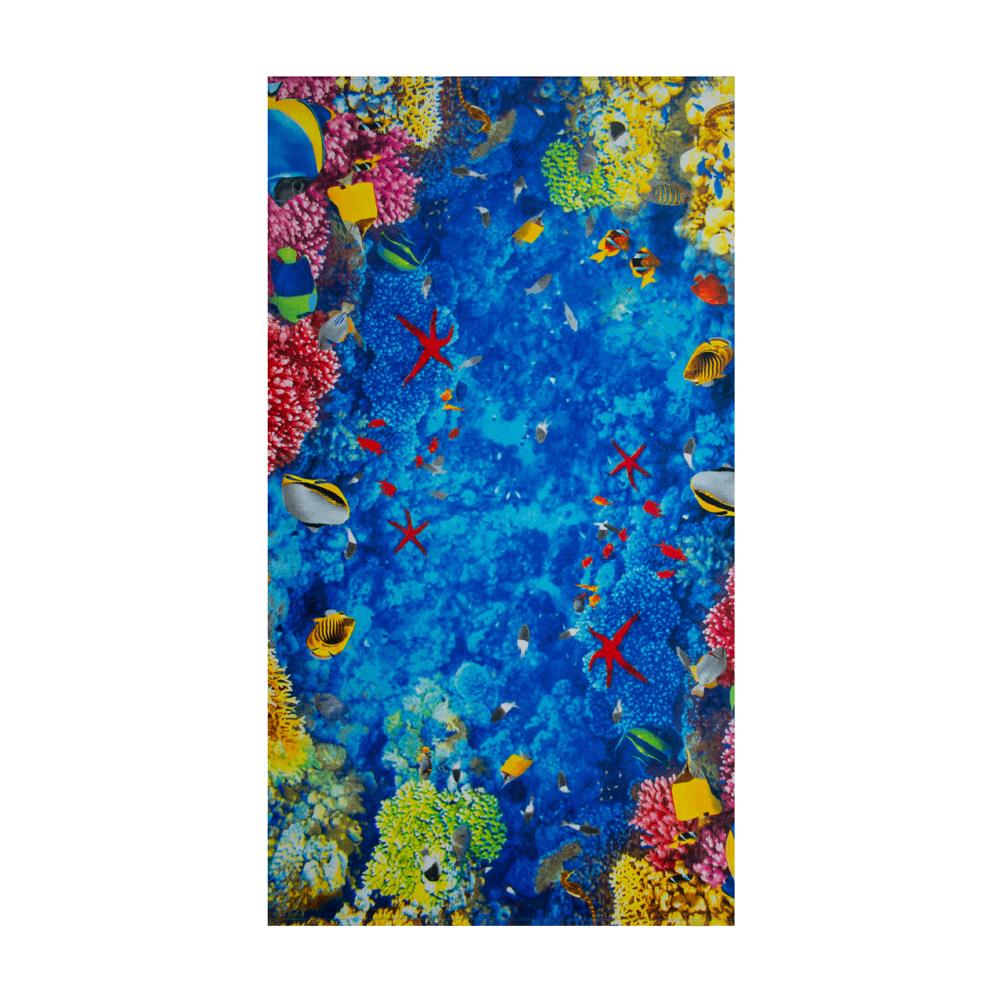 Telo Mare Stampato In Spugna Spiaggia Piscina Disegno Earth Coralli - Foto 1