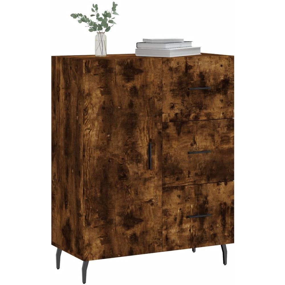 Credenza Rovere Fumo 69,5x34x90 Cm In Legno Multistrato - Foto 3