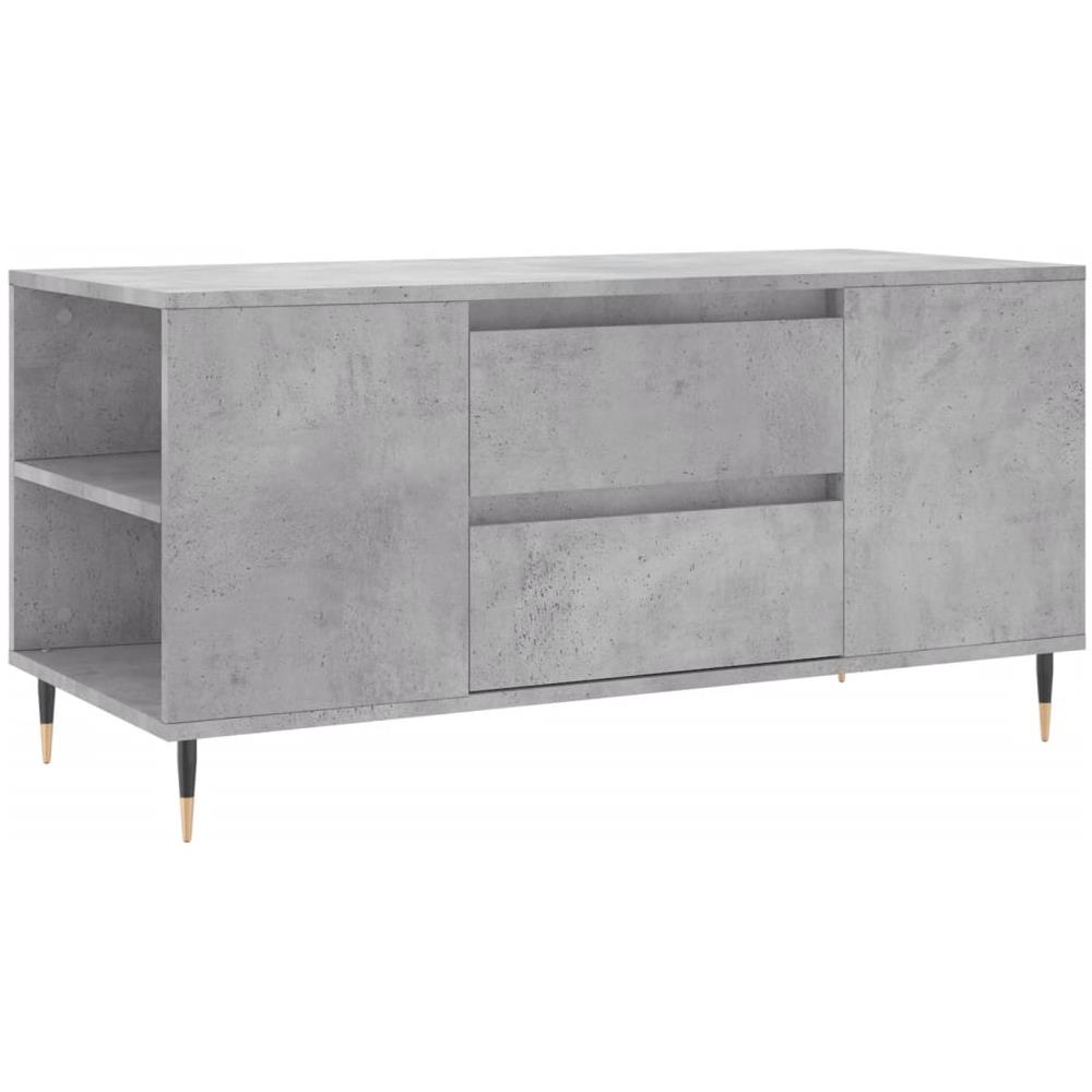 Tavolino Salotto Grigio Cemento 102x44,5x50cm Legno Multistrato - Foto 2