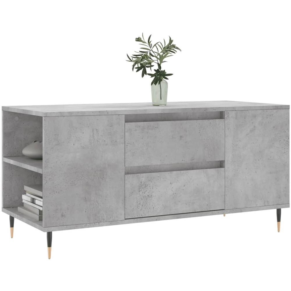 Tavolino Salotto Grigio Cemento 102x44,5x50cm Legno Multistrato - Foto 3