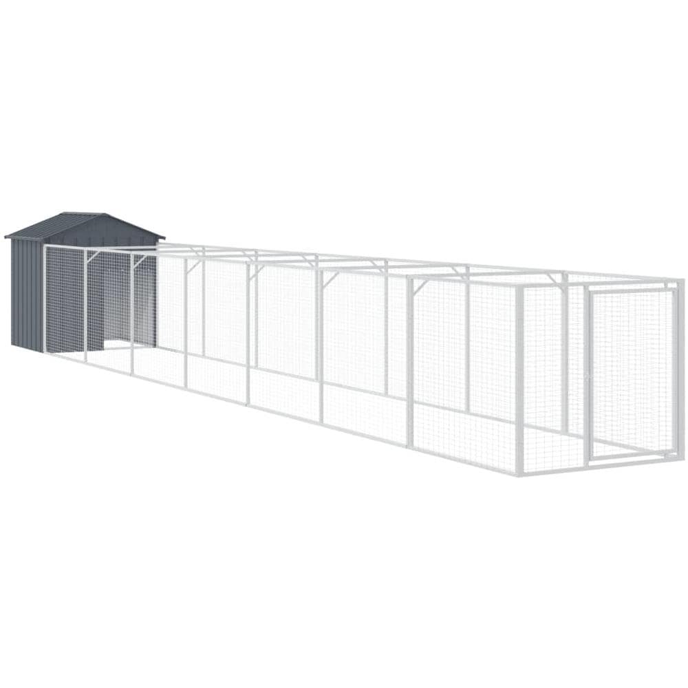 Casetta Cani Con Tetto Antracite 117x813x123 Cm Acciaio Zincato - Foto 1
