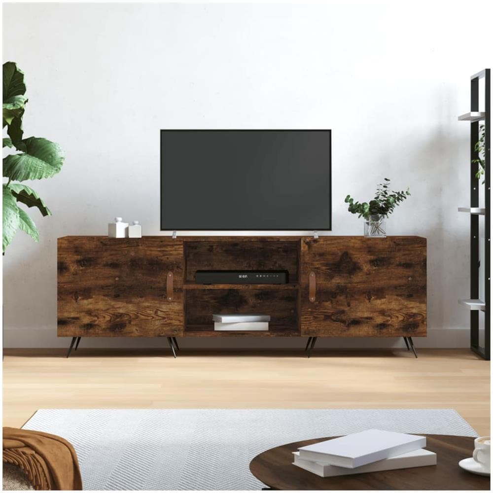 Mobile Porta Tv Rovere Fumo 150x30x50 Cm In Legno Multistrato - Foto 1