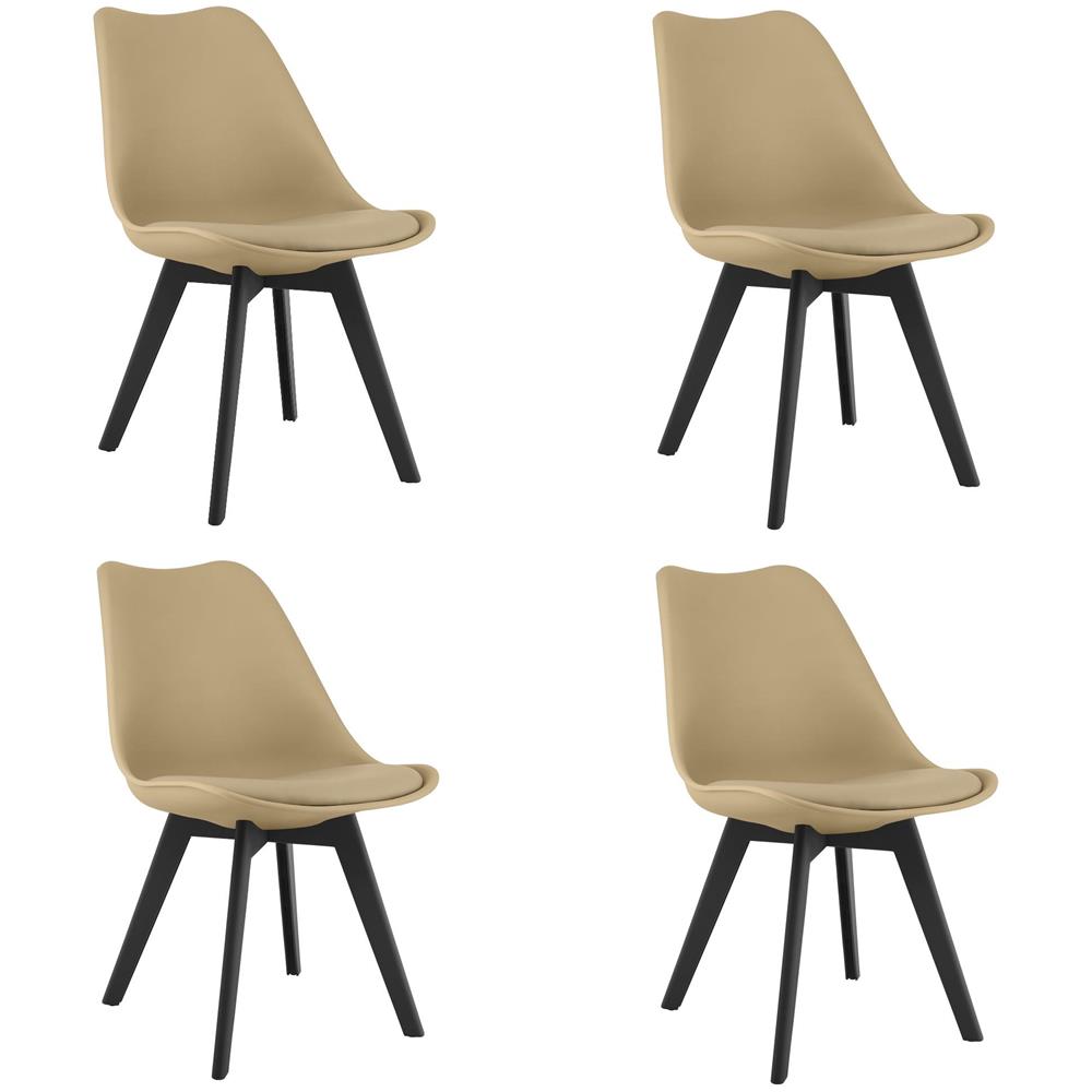 Sedia RIXK - Beige scuro con gambe nere x 4 - Foto 1