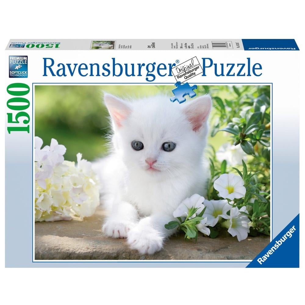 Puzzle Gattino Bianco 1500 pz 80 x 60 cm 16243 - Foto 1