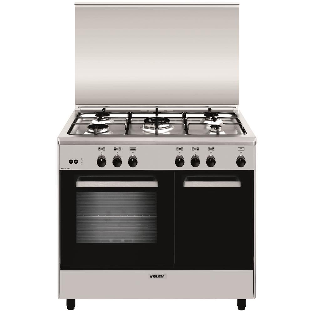 Cucina a Gas AR965GI 5 Fuochi Gas Forno a Gas Statico Classe A Dimensioni 90x60 Colore Inox Serie Alpha - Foto 1
