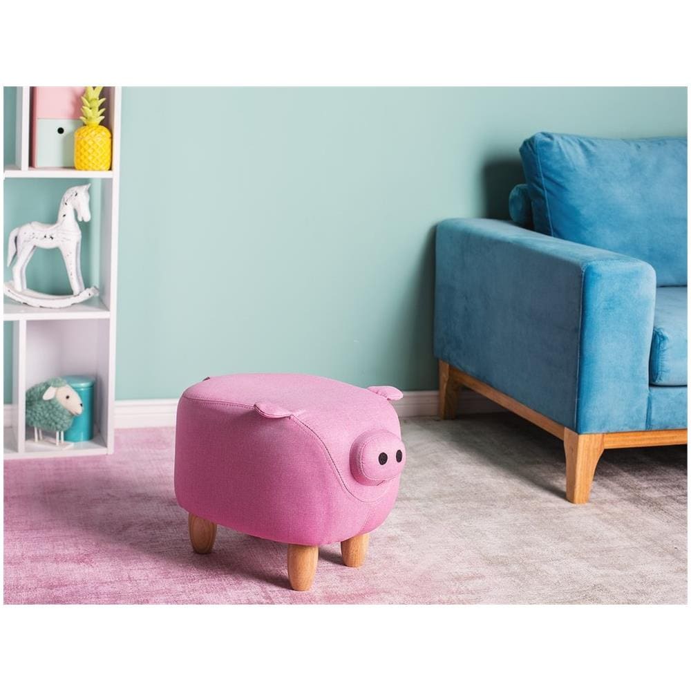 Pouf In Tessuto Rosa Piggy - Foto 2