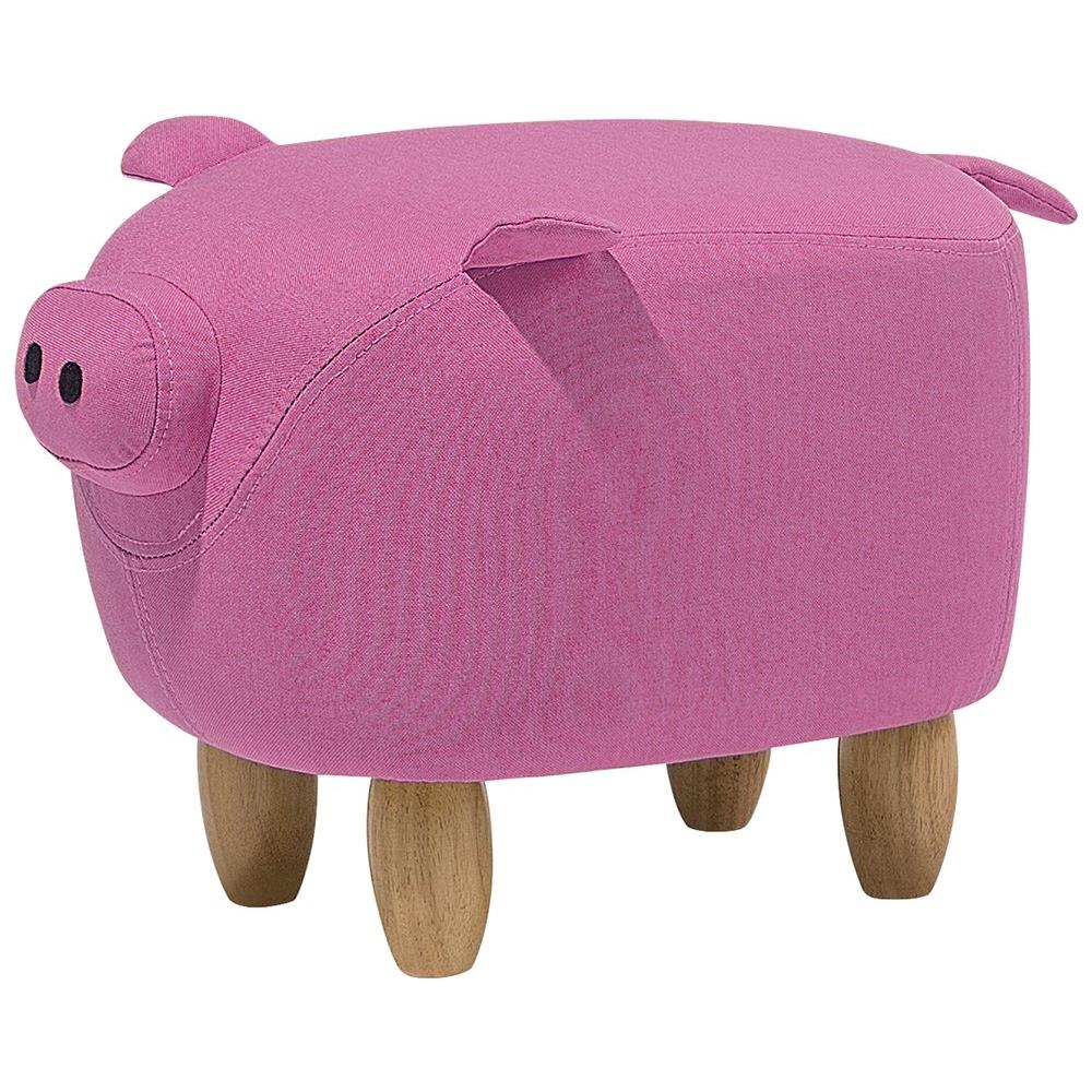 Pouf In Tessuto Rosa Piggy - Foto 1