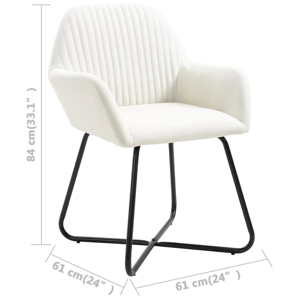 Sedie Da Pranzo 6 Pz Crema In Tessuto - Foto 15