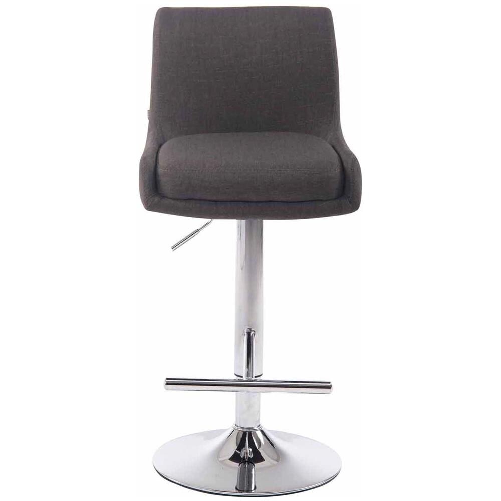 Set 2 Sgabelli Bancone Imbottiti Club in Tessuto - Coppia Sedie Alte Cucina con Schienale e Poggiapiedi, Altezza Regolabile 67-87 cm Grigio Scuro - Foto 2