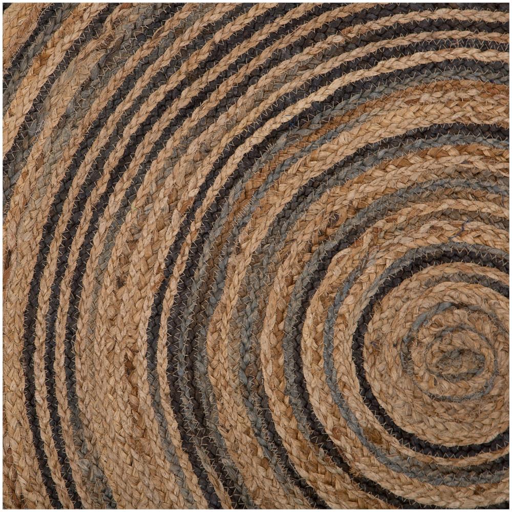 Tappeto Tondo In Iuta Ø140 Cm Beige / nero Artora - Foto 2
