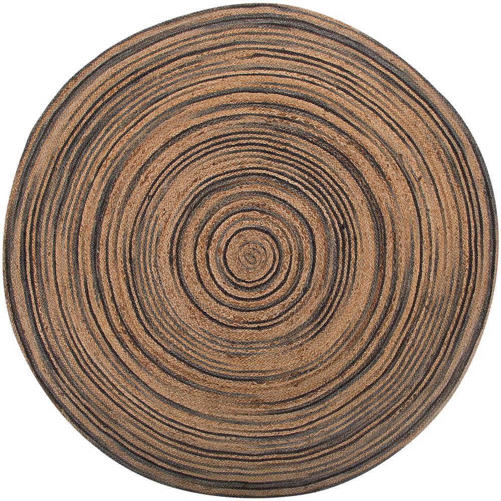 Tappeto Tondo In Iuta Ø140 Cm Beige / nero Artora - Foto 1