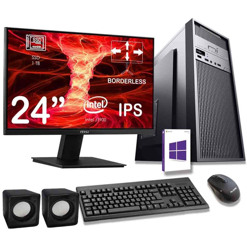 Computer Completo 16gb Ram Ssd 1tb Monitor Mouse Tastiera Altoparlanti Inclusi - Foto 1