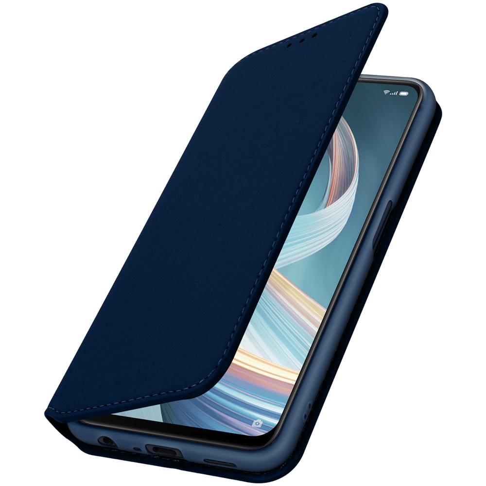 Custodia Oppo Reno 4z Portacarte Funzione Supporto Similpelle Liscia Blu - Foto 2
