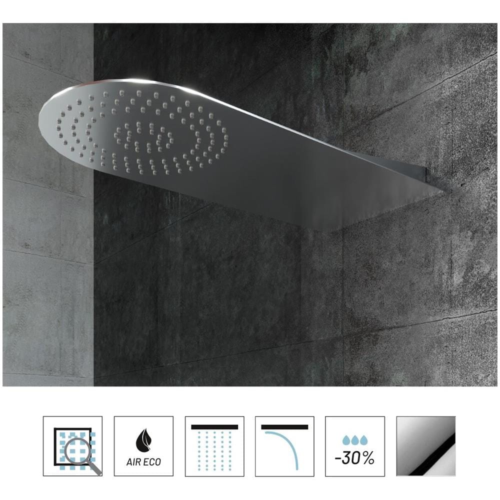 Soffione Doccia A Parete Acciaio Inox Punta Tonda - Foto 2