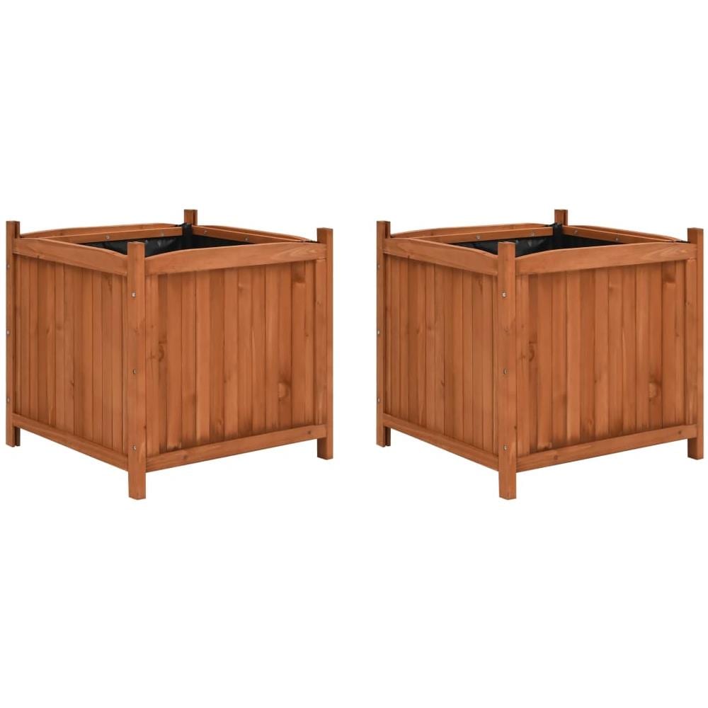 Fioriere Rialzate 2 Pz 50x50x50 Cm In Legno Di Abete - Foto 1