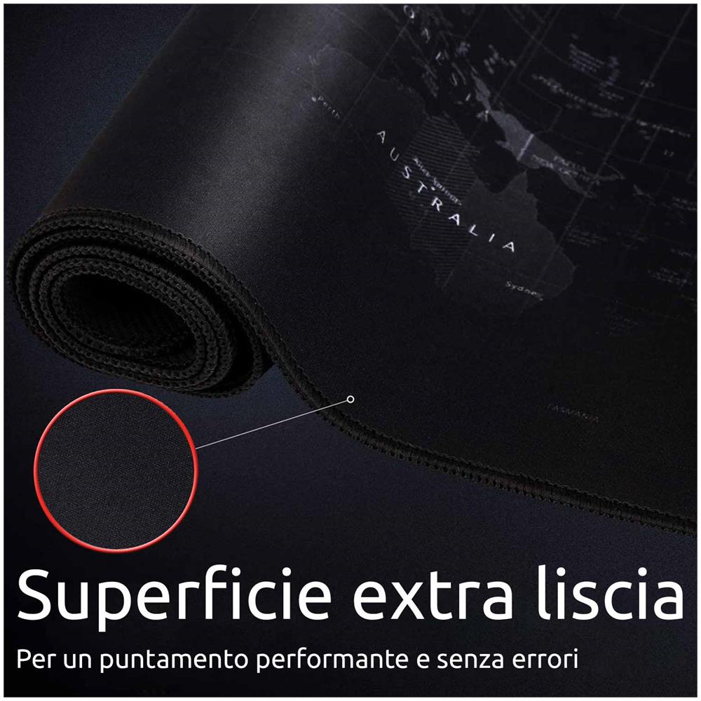 Tappetino Mouse Xxl Mappamondo Da Gaming Extra Grande Ni 900x400x4mm Mouse Pad, Tappetino Per Mouse Da Gioco, Resistente All'acqua Superficie Liscia, Base In Gomma Antiscivolo - Foto 2