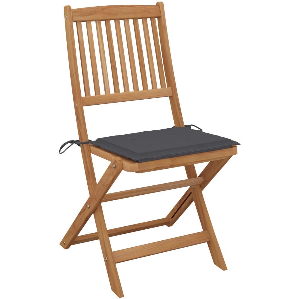 Sedie da Giardino Pieghevoli 8 pz con Cuscini Massello Acacia - Foto 2