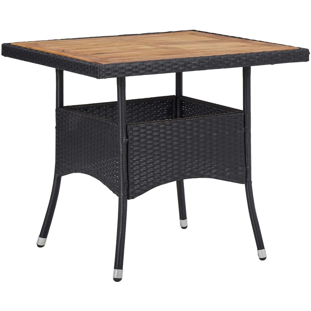 Set Mobili da Pranzo per Giardino 5 pz Nero Polyrattan e Acacia - Foto 2