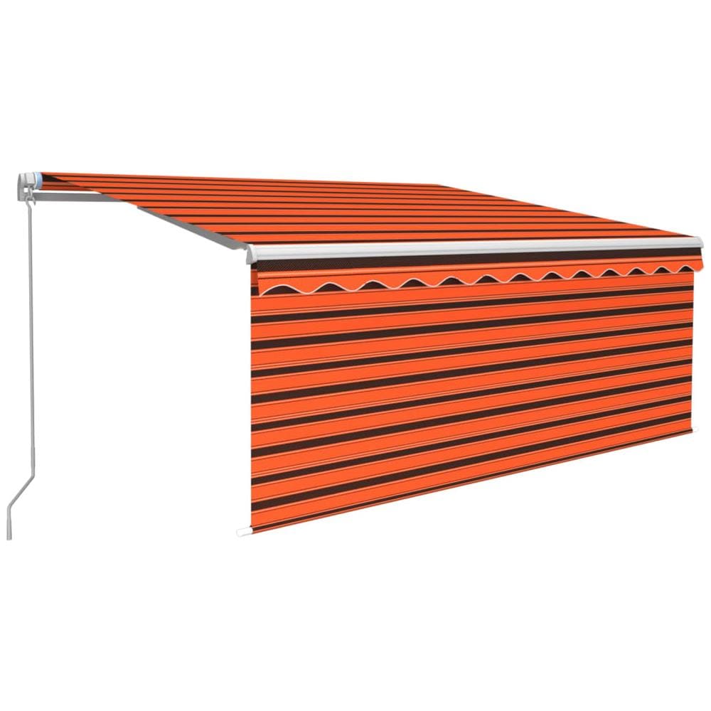 Tenda Retrattile Manuale Parasole Led 3,5x2,5 M Arancio Marrone - Foto 2