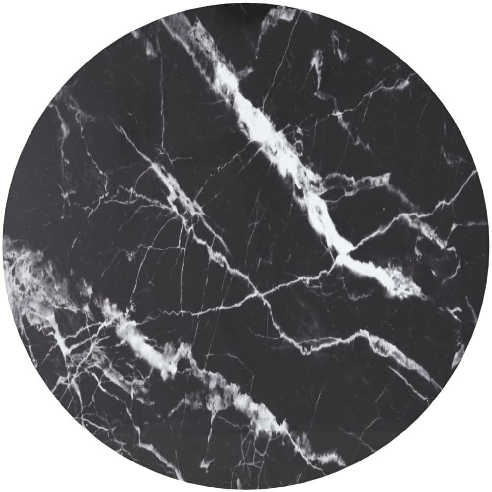 Piano Tavolo Nero 40x0,8 Cm Vetro Temperato Aspetto Marmo - Foto 1