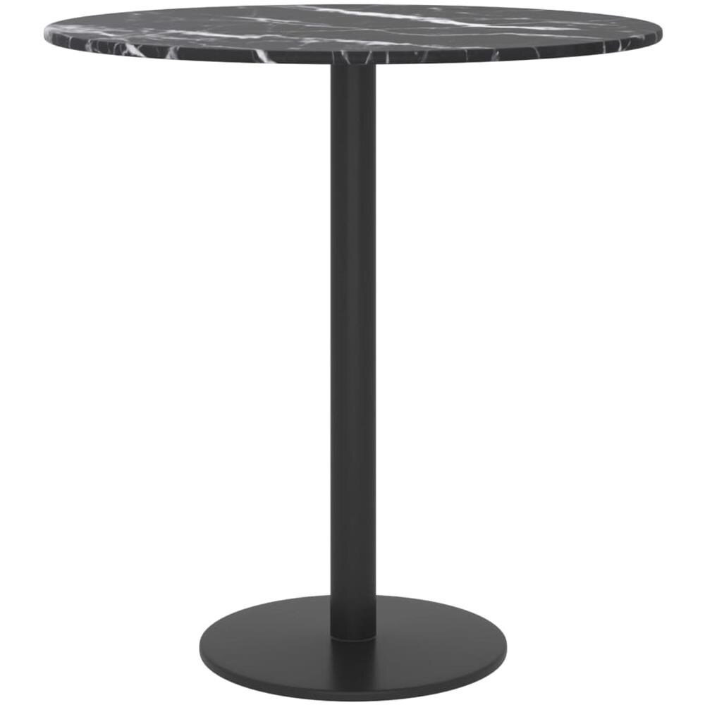 Piano Tavolo Nero 40x0,8 Cm Vetro Temperato Aspetto Marmo - Foto 2