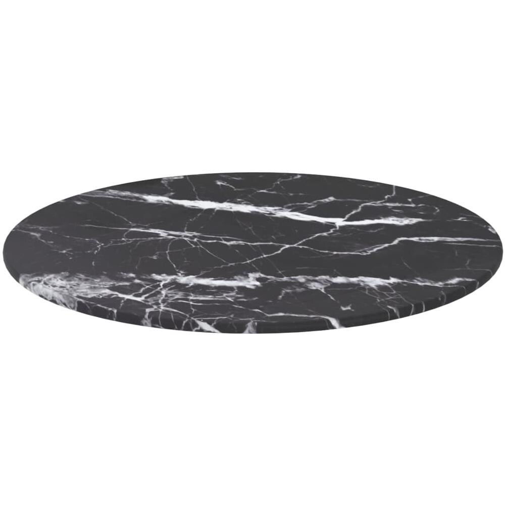 Piano Tavolo Nero 40x0,8 Cm Vetro Temperato Aspetto Marmo - Foto 3
