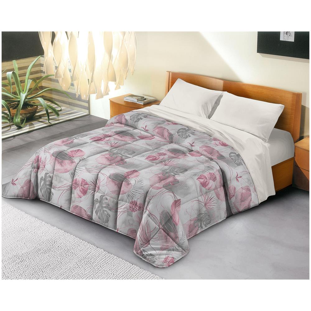 Trapunta Invernale In Ecopiuma Da 380 Gr / mq Calda, Anallergica E Traspirante - Gloria Rosa - Una Piazza E Mezza - Foto 1