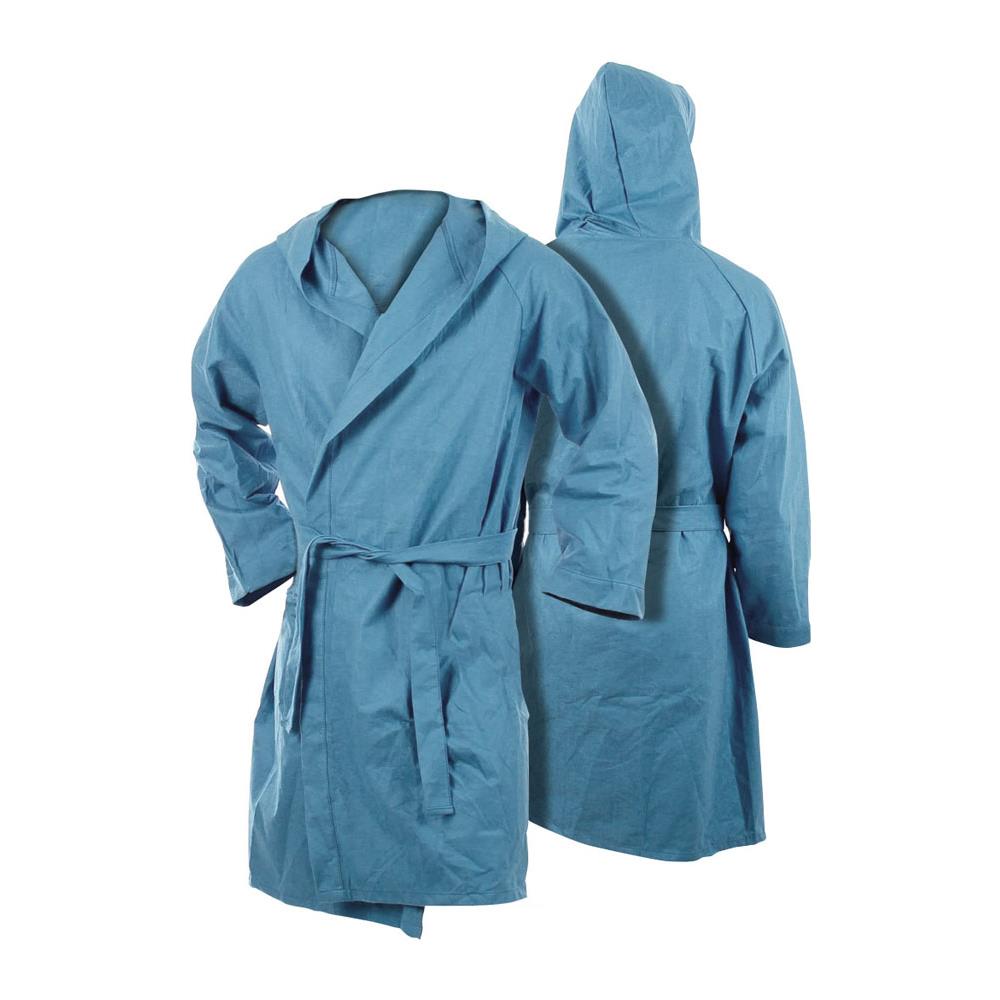 Accappatoio Con Cappuccio In Microfibra Adulto Unisex In Tinta Unita Vari Colori M Azzurro - Foto 1