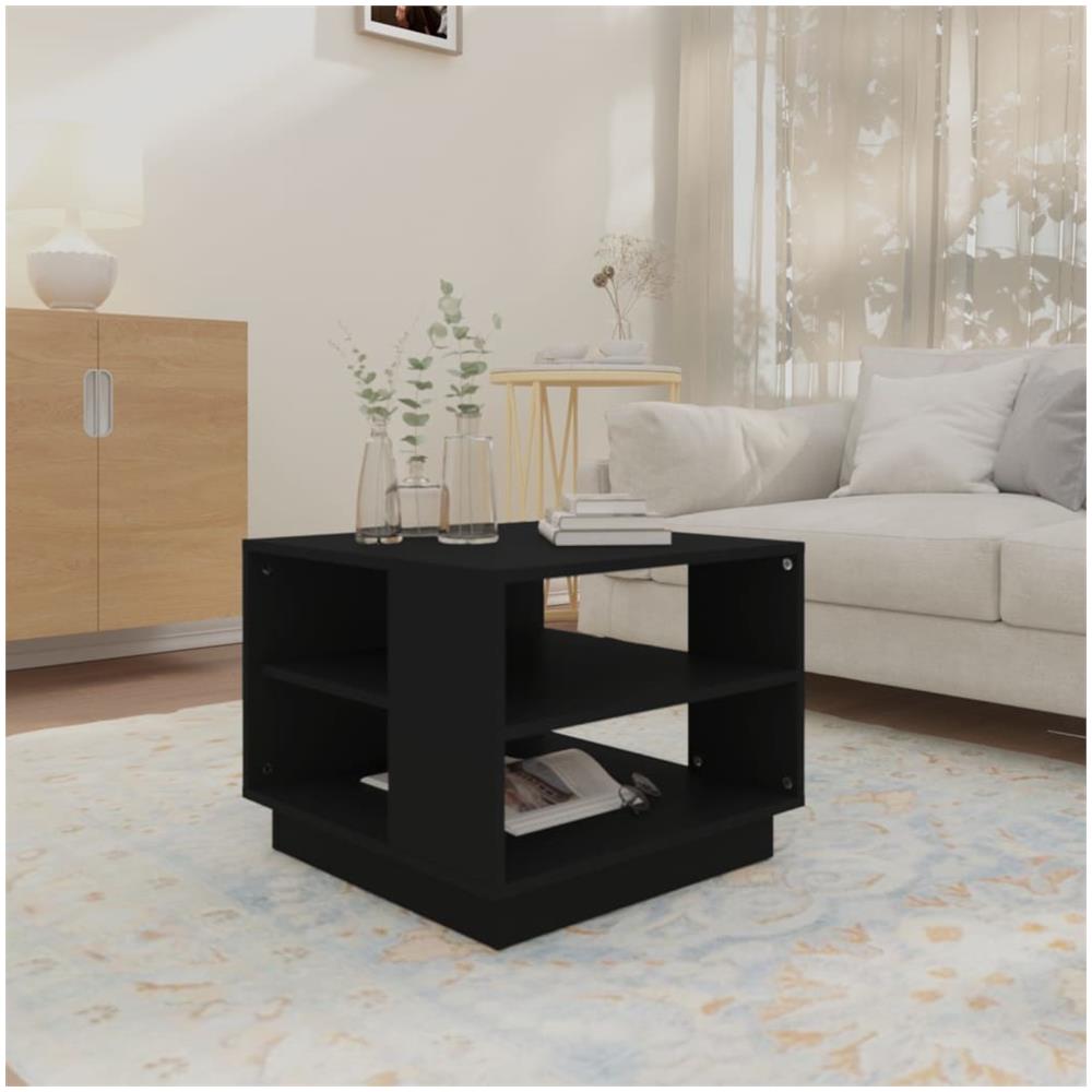 Tavolino da Salotto Nero 55x55x43 cm in Truciolato - Foto 3