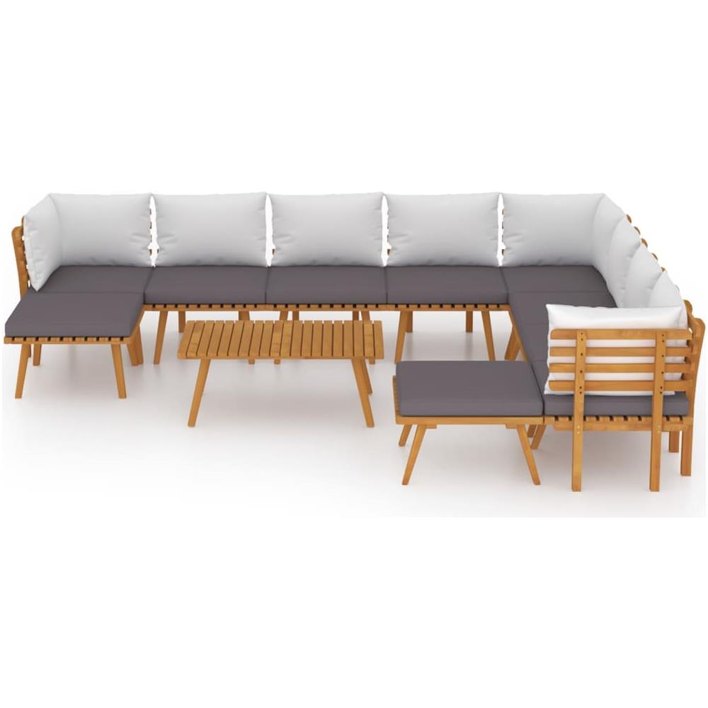 Set Divani Da Giardino 11 Pz Con Cuscini In Massello Di Acacia - Foto 2