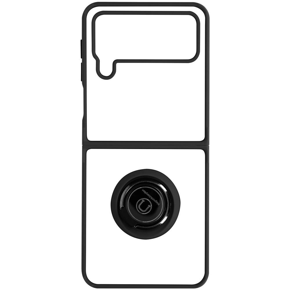 Cover Samsung Galaxy Z Flip4 Bimateria Anello Metallico Supporto Nera - Foto 1
