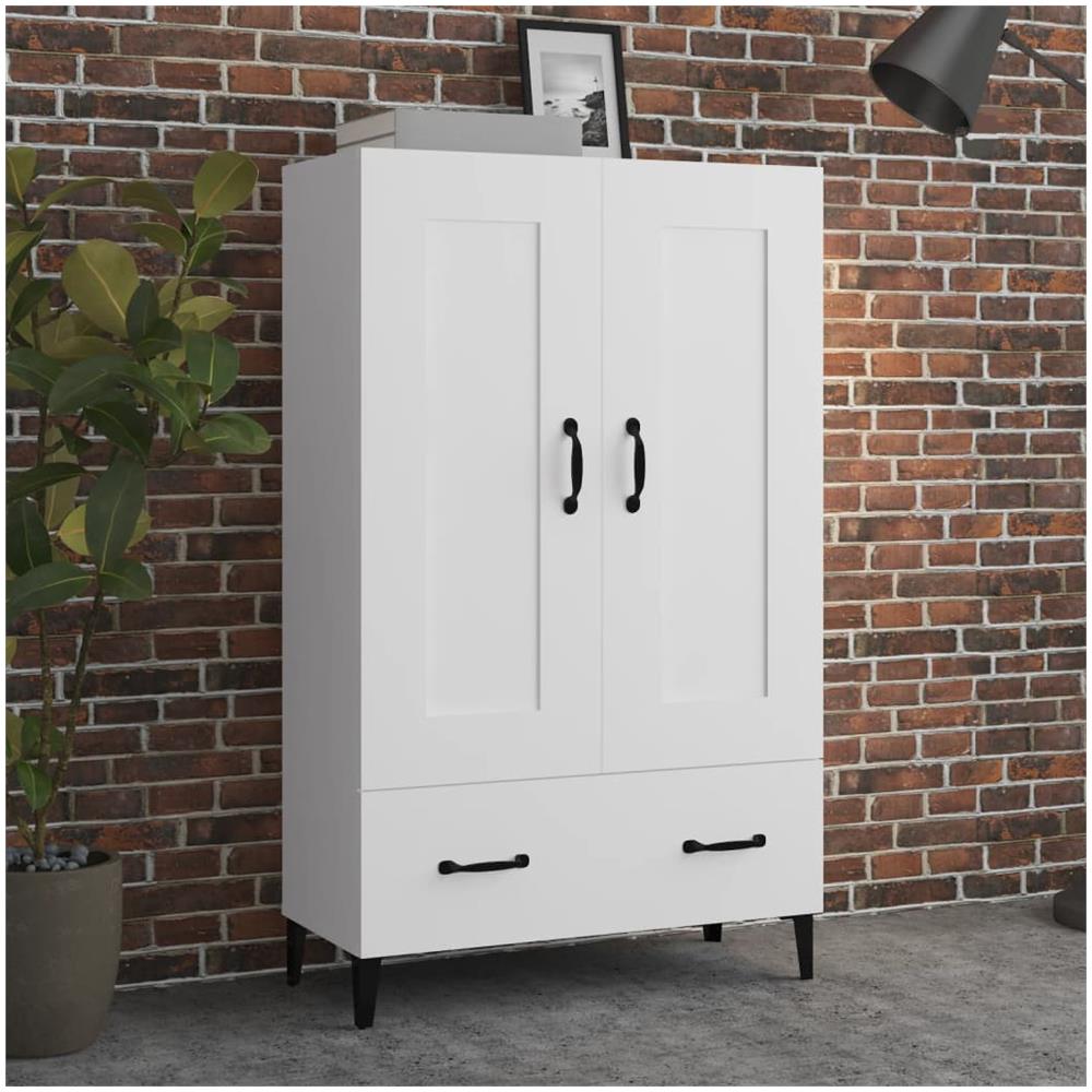Credenza Bianca 70x31x115 Cm In Legno Ingegnerizzato - Foto 1