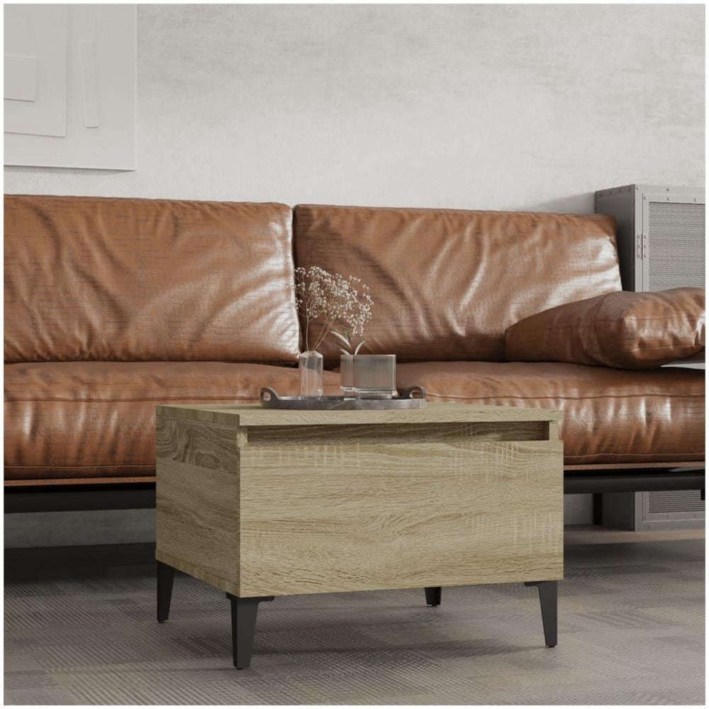 Tavolino Rovere Sonoma 50x46x35 Cm In Legno Multistrato - Foto 1