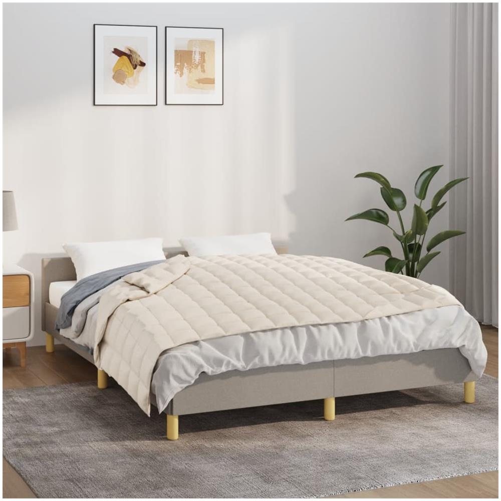 Coperta Ponderata Crema Chiaro 137x200 Cm 10 Kg Tessuto - Foto 1