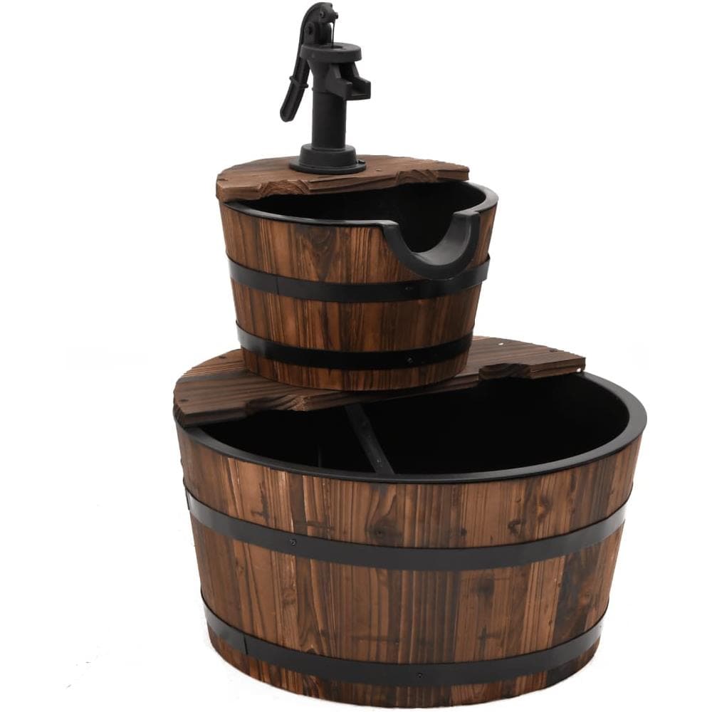 Fontana D'acqua Con Pompa 44,5x44,5x58 Cm Legno Massello Abete - Foto 2