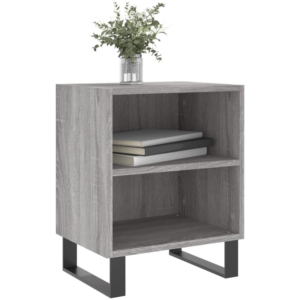 Comodini Grigio Sonoma 2 Pz 40x30x50 Cm In Legno Multistrato - Foto 2