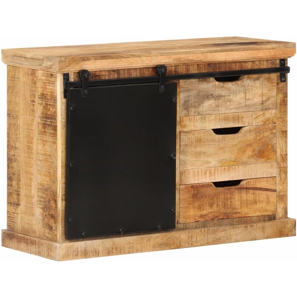 Credenza 80x30x55 Cm In Legno Grezzo Massello Di Mango - Foto 1