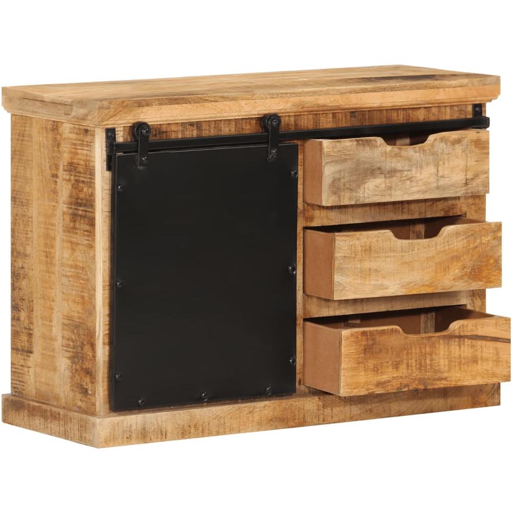 Credenza 80x30x55 Cm In Legno Grezzo Massello Di Mango - Foto 2