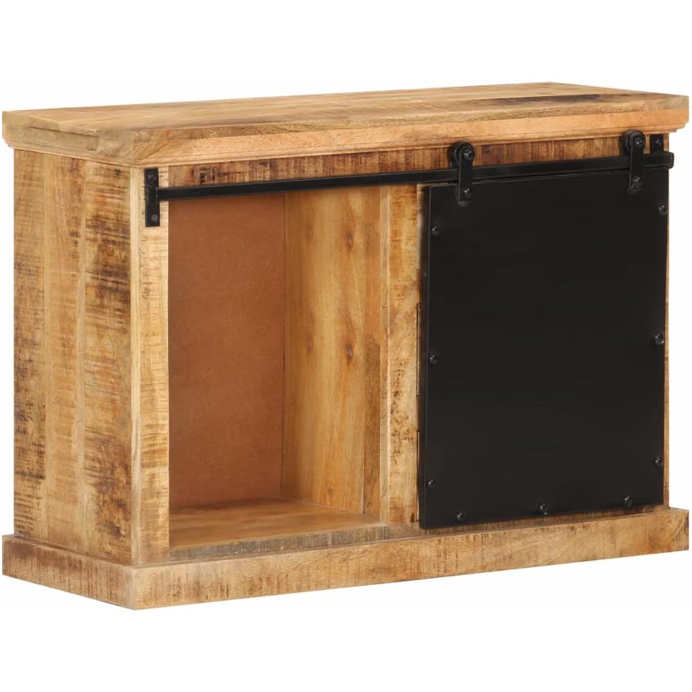 Credenza 80x30x55 Cm In Legno Grezzo Massello Di Mango - Foto 3