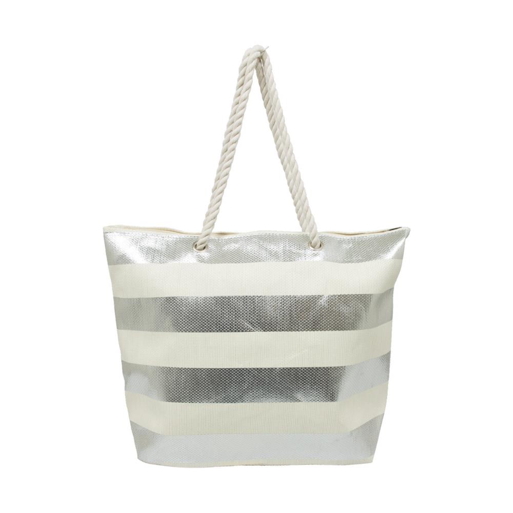 Borsa Mare Borsone Grande Spiaggia Piscina Beach Rigata Tamaulipas Con Zip - Foto 2