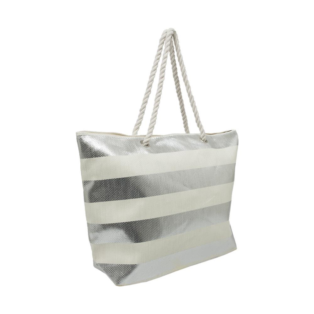 Borsa Mare Borsone Grande Spiaggia Piscina Beach Rigata Tamaulipas Con Zip - Foto 1